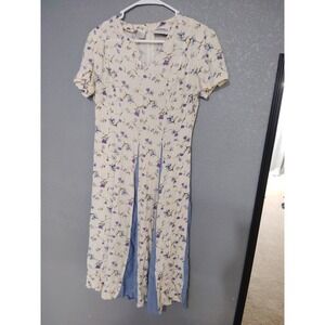 Vintage Cottage Core Prairie Dress Caroline Wells Women's Sz 10 Rayon Floral